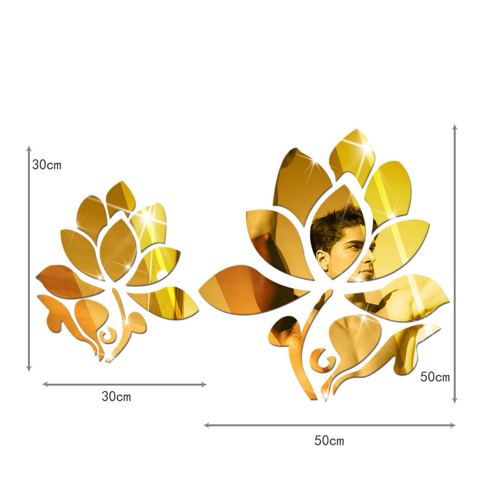 Lotus Mirror Wall Stickers Living Room Bedroom Home Decoration - Mylovelyhomedecor - Home decor
