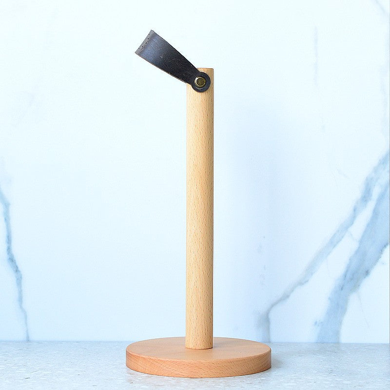 Fashionable Solid Wood Creative Vertical Punch-free Kitchen Paper Towel Roll Holder - Mylovelyhomedecor - Home decor