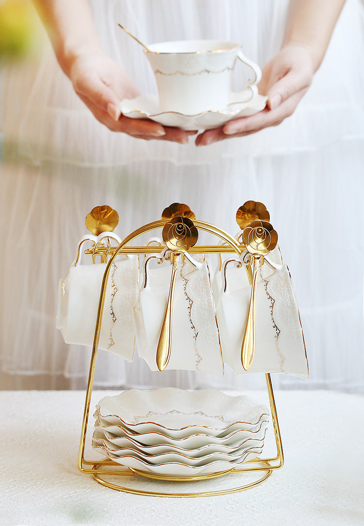 Ceramic British Flowering Tea Cup Set