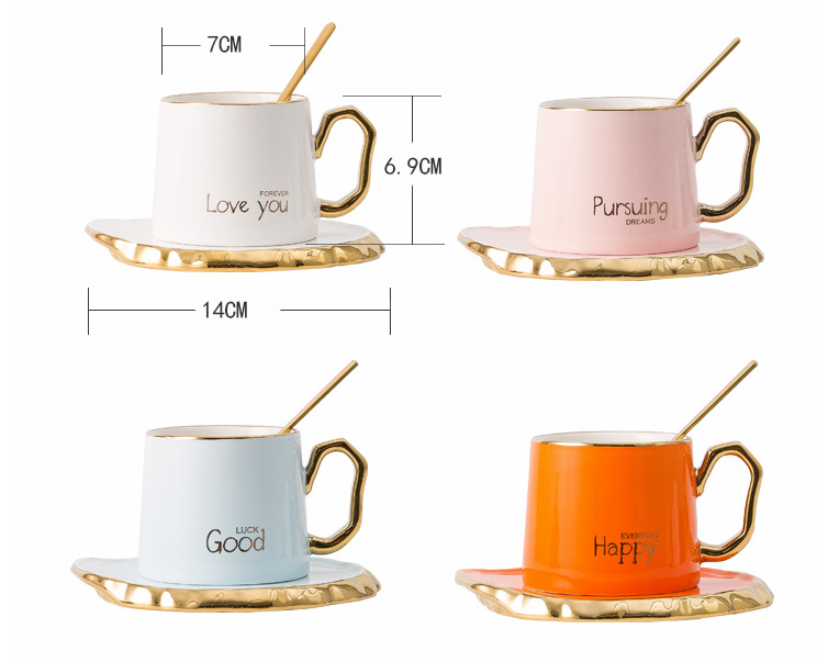 Creative Gold Hand Mugs Flower Tea Coffee Cups And Saucers - Mylovelyhomedecor - Home decor