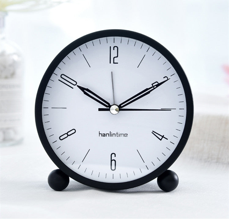 Small Alarm Clock Simple Creative Silent Student Bedside Bedroom Clock Personalized Clock Ornament Seat Clock Luminous Dormitory - Mylovelyhomedecor - Home decor