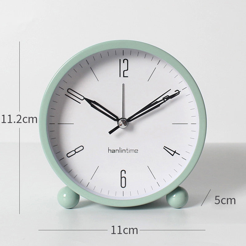 Small Alarm Clock Simple Creative Silent Student Bedside Bedroom Clock Personalized Clock Ornament Seat Clock Luminous Dormitory - Mylovelyhomedecor - Home decor