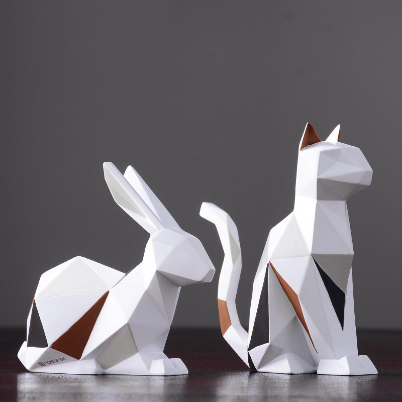 Modern Minimalist Geometric Animal Resin Crafts Ornaments Creative Home Living Room Desktop Soft Decorations