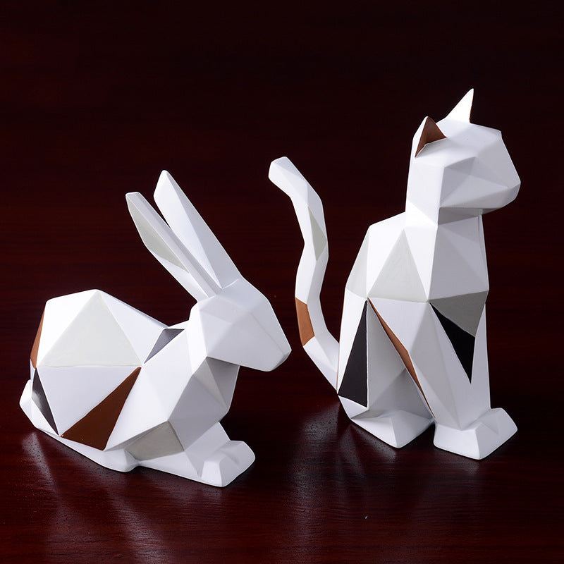 Modern Minimalist Geometric Animal Resin Crafts Ornaments Creative Home Living Room Desktop Soft Decorations