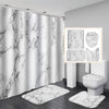 Marble White Shower Curtain Set With Non Slip Rug Bath Mat Carpet Modern Bathroom - Mylovelyhomedecor - Home decor