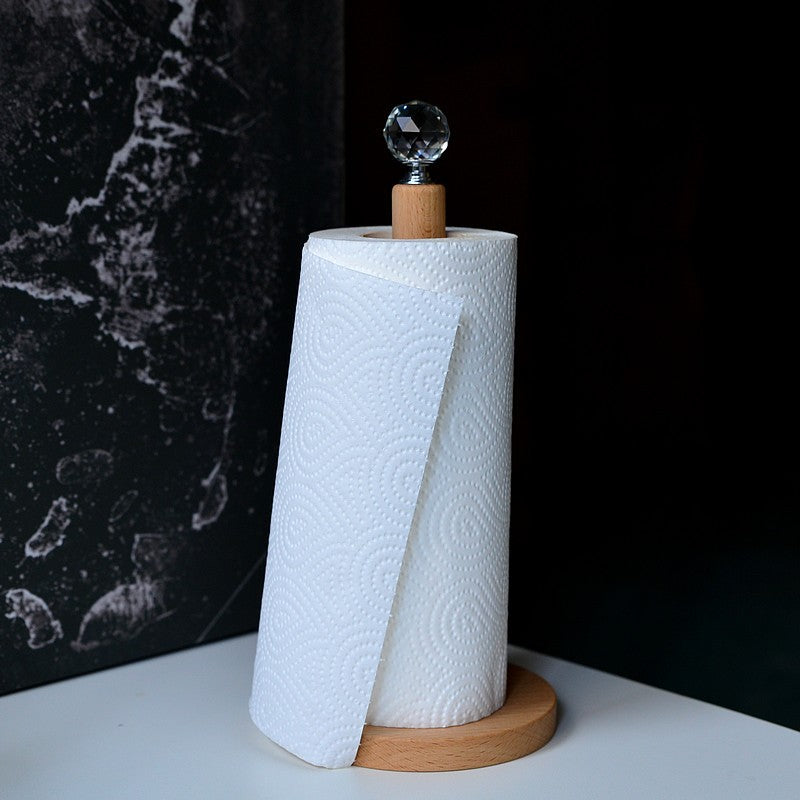 Fashionable Solid Wood Creative Vertical Punch-free Kitchen Paper Towel Roll Holder - Mylovelyhomedecor - Home decor