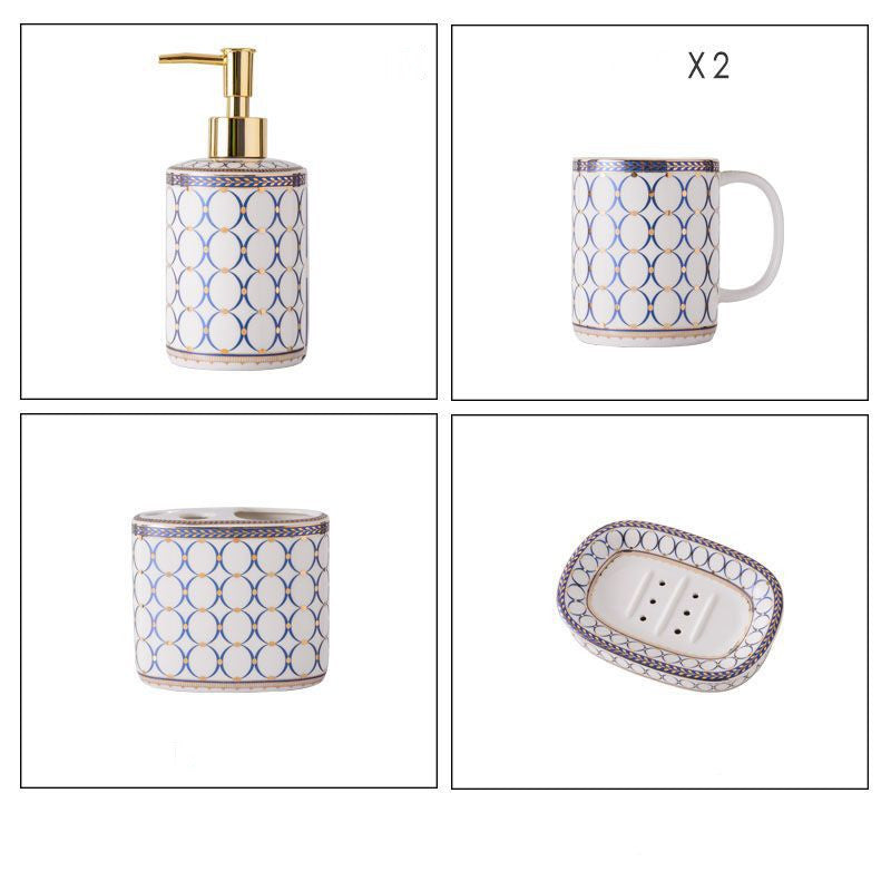 Nordic Creative Ceramic Bathroom Five-piece Bathroom Toilet Set - Mylovelyhomedecor - Home decor