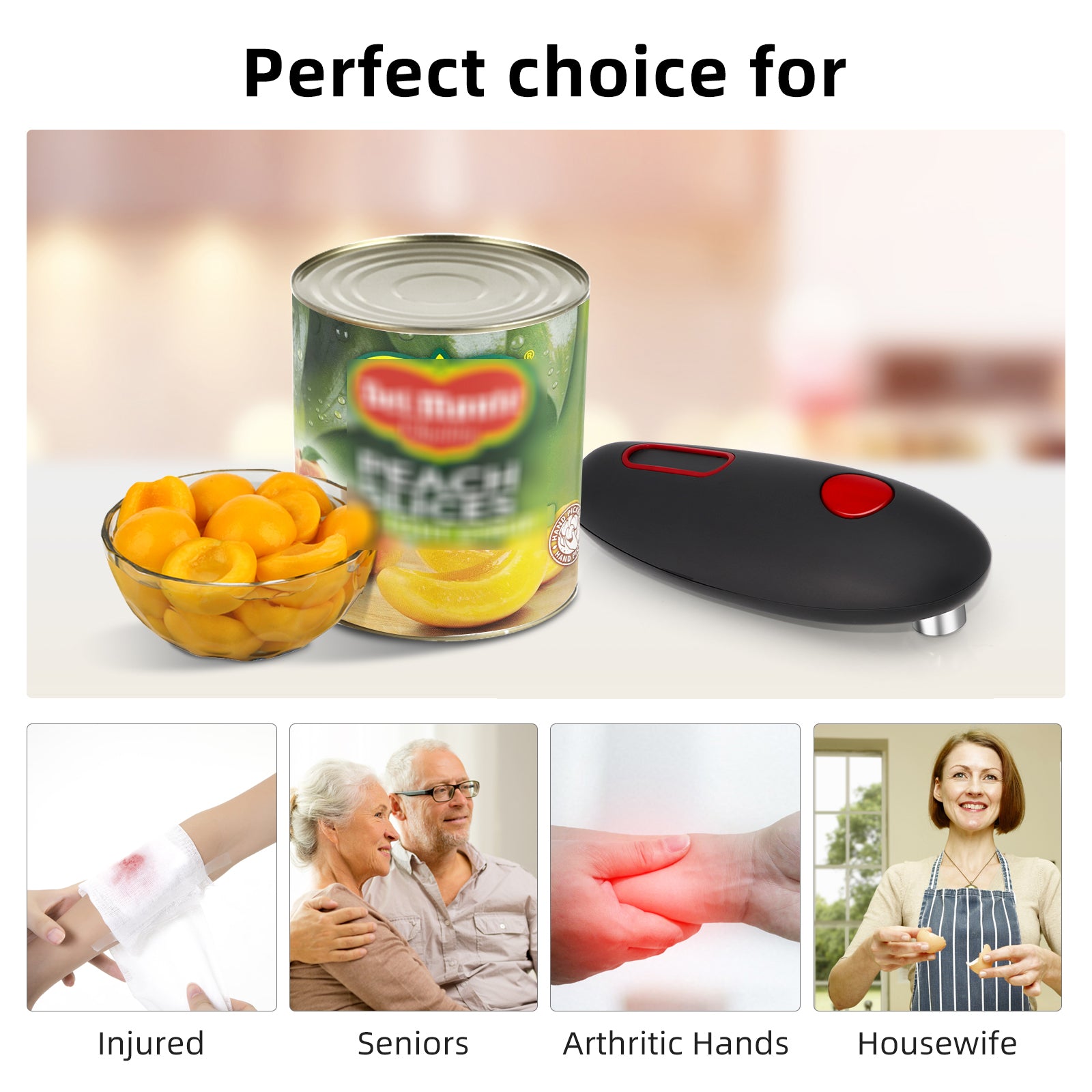 Electric Can Opener Automatic Bottle Opener Cordless One Tin Touch Edges Handheld Jar Openers Kitchen Bar Tool Gadgets - Mylovelyhomedecor - Home decor