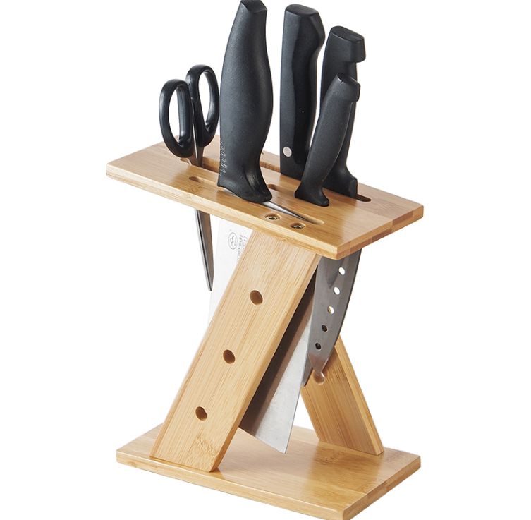 Bamboo cross kitchen knife holder - Mylovelyhomedecor - Home decor