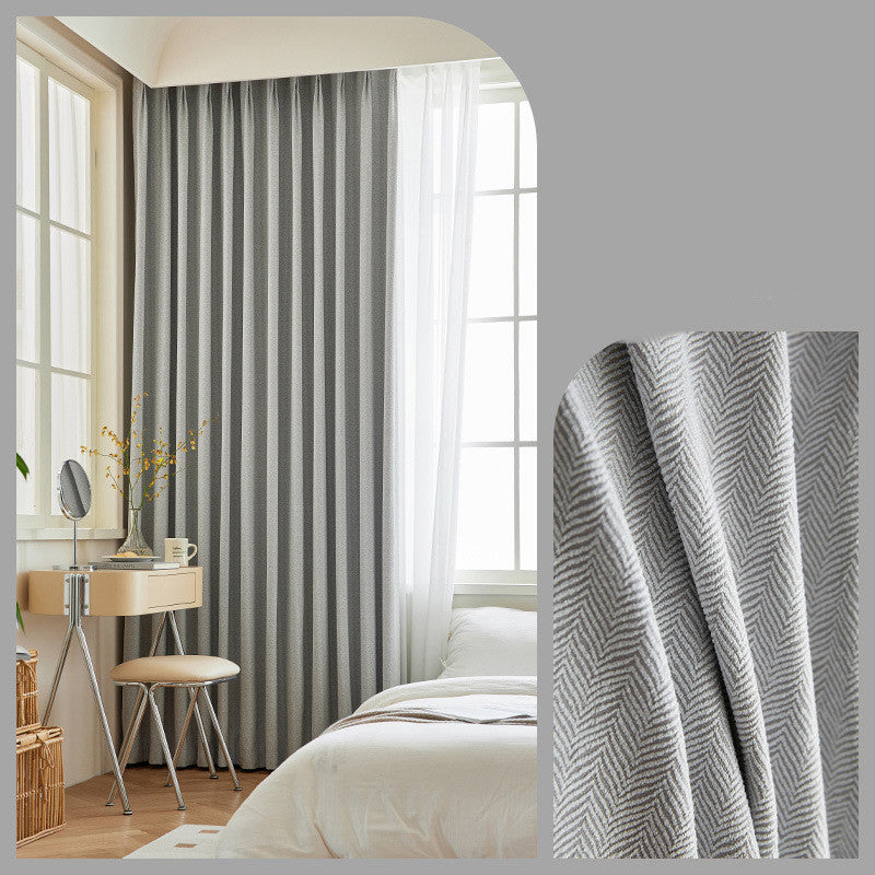 Home Fashion Herringbone Pattern Chenille Blackout Curtains - Mylovelyhomedecor - Home decor