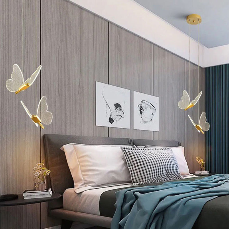 Long Line Modern Minimalist Bedroom Butterfly Bedside Chandelier Lamp - Mylovelyhomedecor - Home decor
