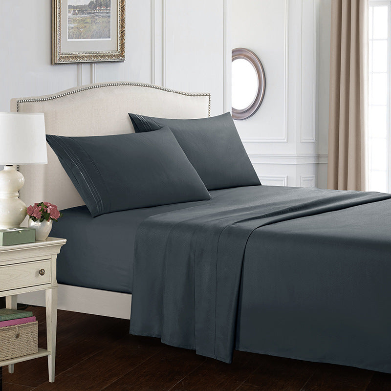 Four-piece Set Embroidered Solid Color Bed Goods - Mylovelyhomedecor - Home decor