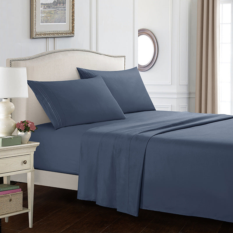 Four-piece Set Embroidered Solid Color Bed Goods - Mylovelyhomedecor - Home decor
