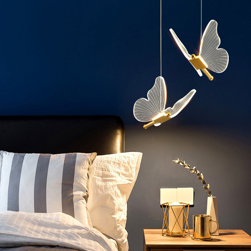 Long Line Modern Minimalist Bedroom Butterfly Bedside Chandelier Lamp - Mylovelyhomedecor - Home decor