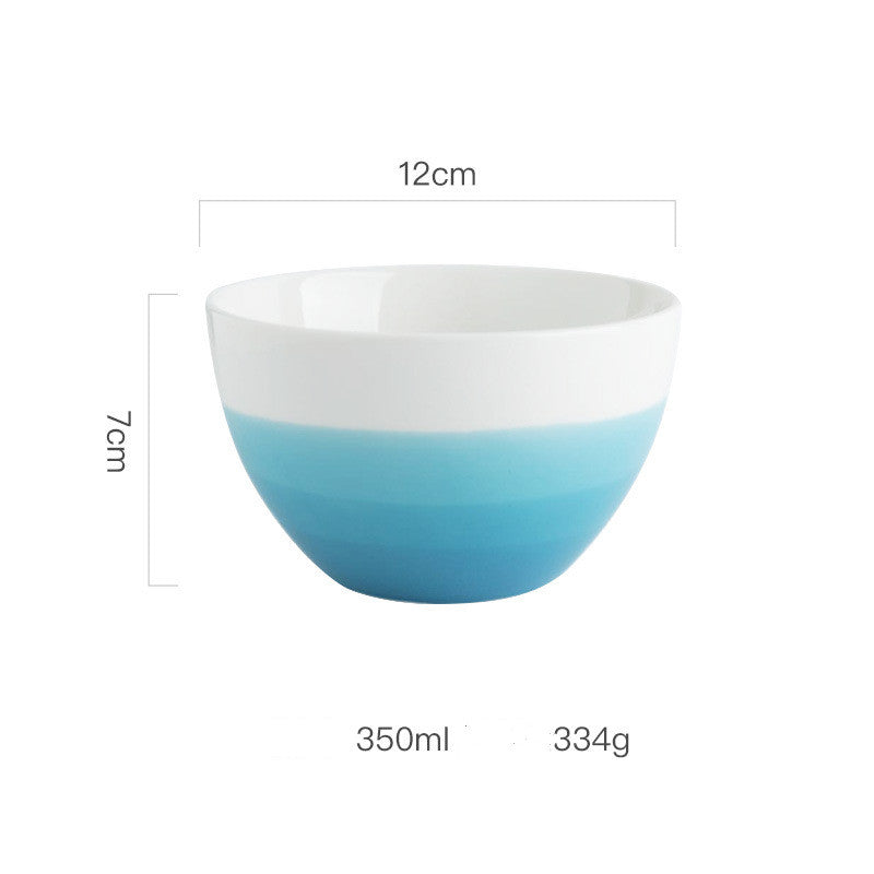Modern Simple Ceramic Household Wash And Ink Gradual Color Soup Bowl - Mylovelyhomedecor - Home decor