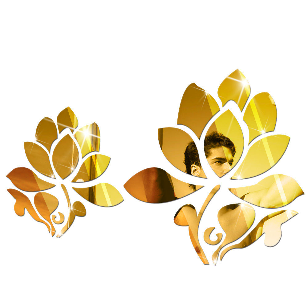 Lotus Mirror Wall Stickers Living Room Bedroom Home Decoration - Mylovelyhomedecor - Home decor