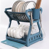 Kitchen Household Double-layer Dishes And Plastic Draining Multifunctional Floor Rack - Mylovelyhomedecor - Home decor
