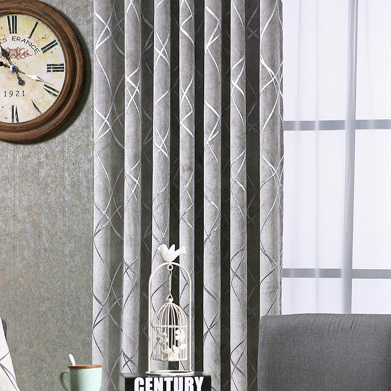 Solid Color Simple Modern Light Luxury Living Room Chenille Blackout Curtains - Mylovelyhomedecor - Home decor
