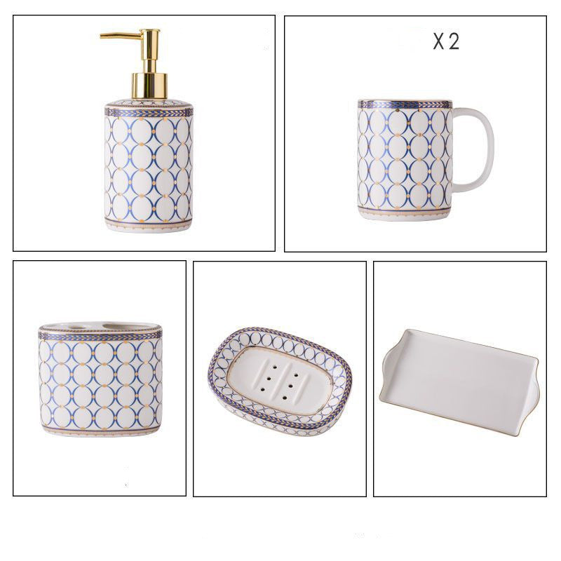Nordic Creative Ceramic Bathroom Five-piece Bathroom Toilet Set - Mylovelyhomedecor - Home decor