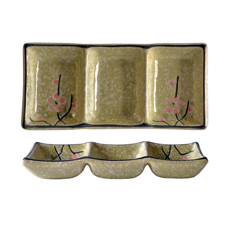 Three-compartment Ceramic Condiment Dish Tableware - Mylovelyhomedecor - Home decor