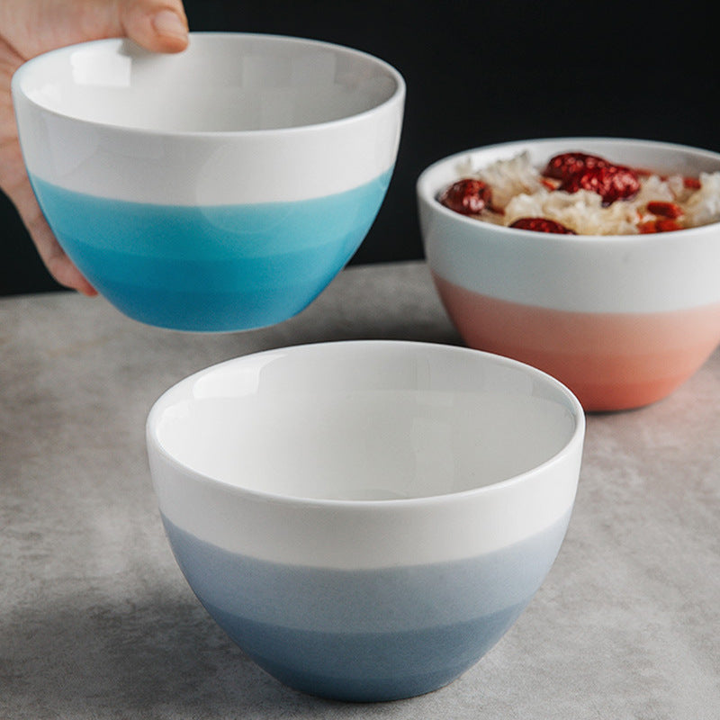 Modern Simple Ceramic Household Wash And Ink Gradual Color Soup Bowl - Mylovelyhomedecor - Home decor